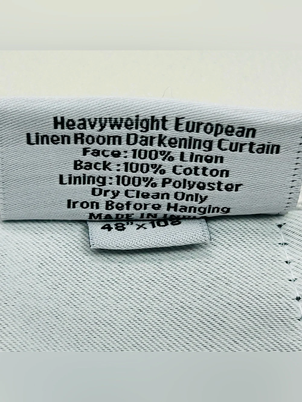 NewQUINCE 2 48x108 Heavyweight European Linen Room Darkening Curtains Cloud 9216